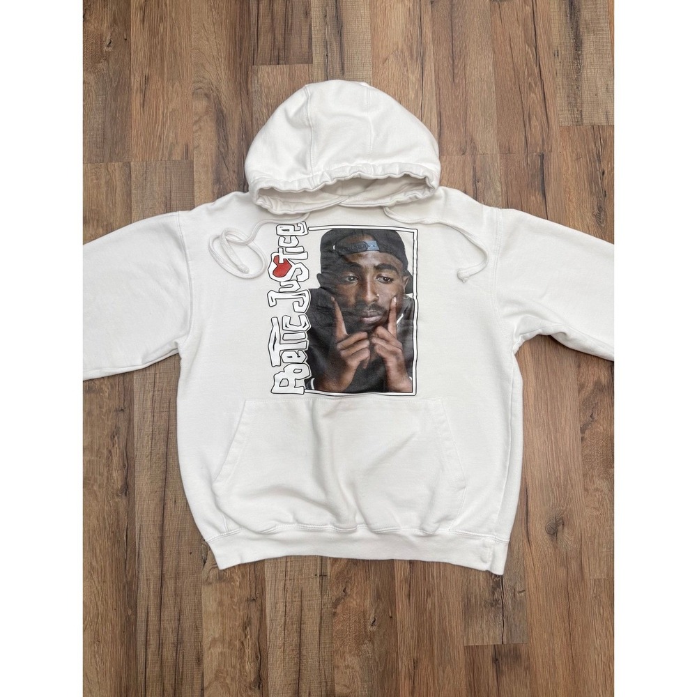 White Graphic‎ Hoodie Poetic Justice Style | Tag S Fits Youth XL / Women Small